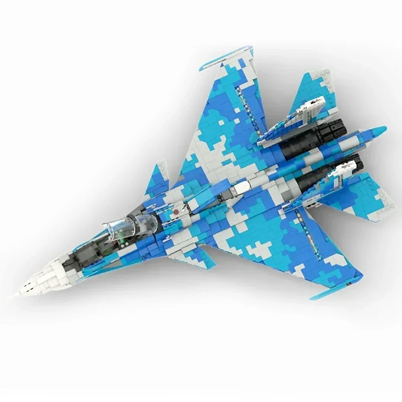 Moc Building Bricks Military Model Sukhoi SU-30 1/35 Fighter Jet Technology Modular Blocks Gift Christmas Toys DIY Sets Assembly