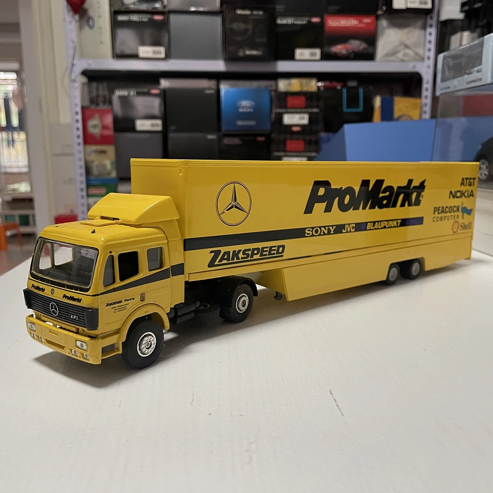 Die-cast 1:43 Scale Rare Benz Sk Promarkt Zakspeed 1994 Retro Box Truck Alloy Static Transporter Car Model Hobby Collection Gift