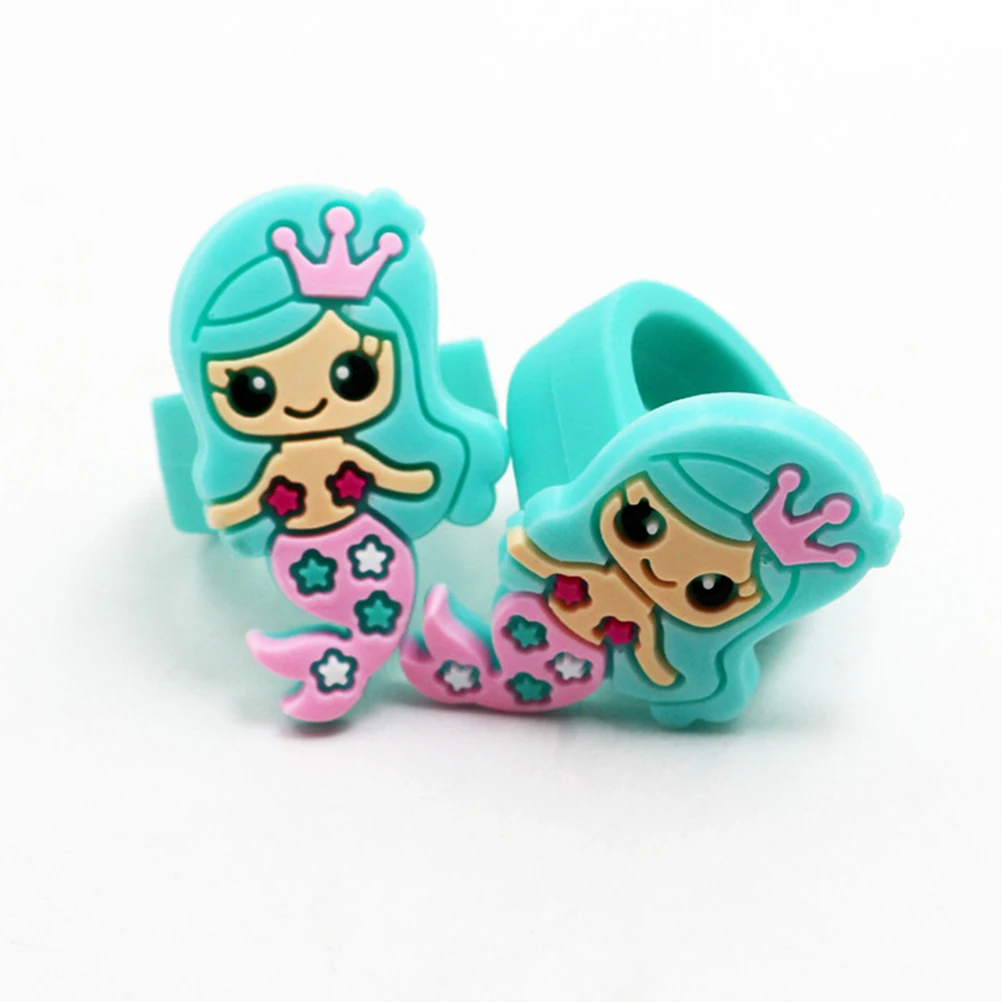 

10pcs Mermaid Silicone Finger Dress Up Accessory Birthday Party Mermaid Themed Party Supplies (Mixed Style)