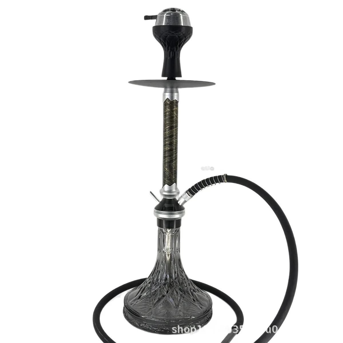 Shisha Hookah Set Aluminum Alloy Hookah with Glass Base Single Hose