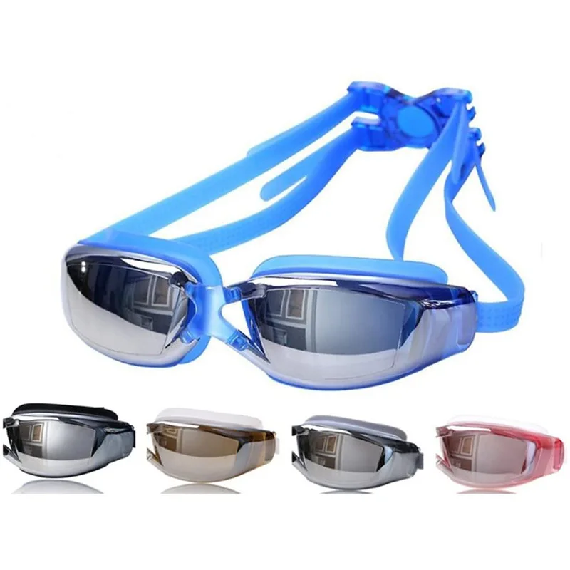 Adult Swimming Goggles for Men and Women, Electroplated Swimming Waterproof and Anti Fog Goggles, Flat light Swimming Goggles