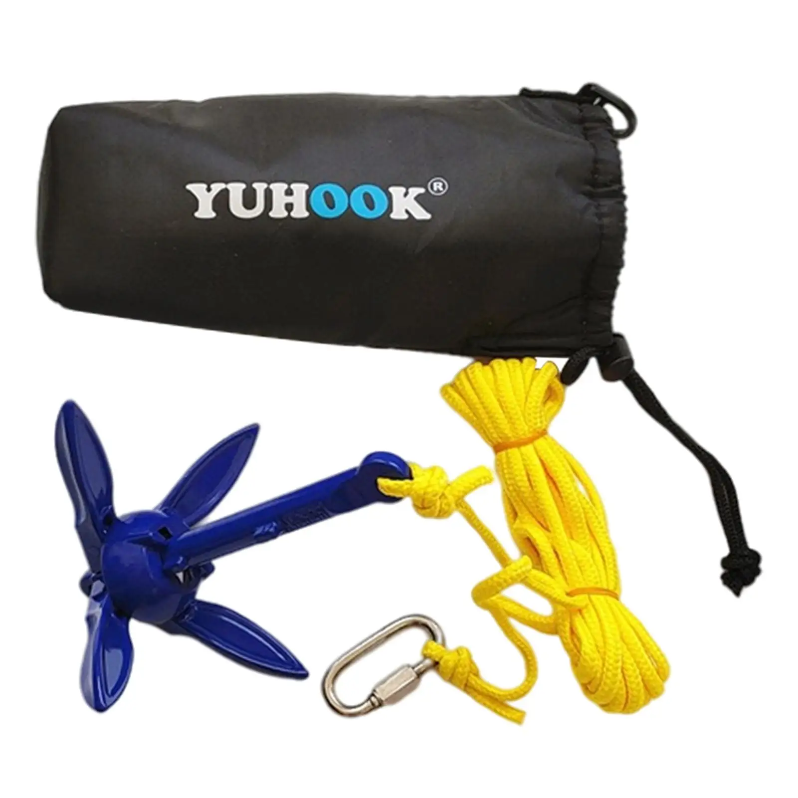 

Portable Grapnel Anchor Kit with 16 ft Rope Folding for Small Boats Marine 0.4kg 0.88lb Accessories