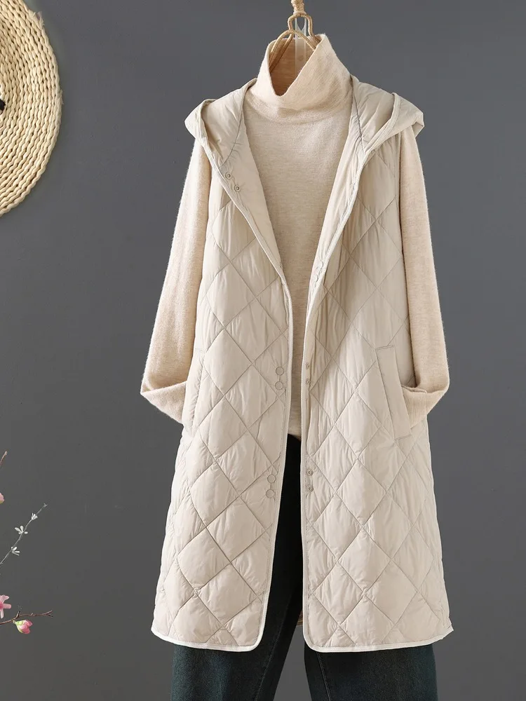 

Женский пуховый жилет с капюшоном, хлопковое тюлевое осенне-зимнее однотонное пальто, внутренняя одежда, майка, теплая облегающая верхняя одежда Svel