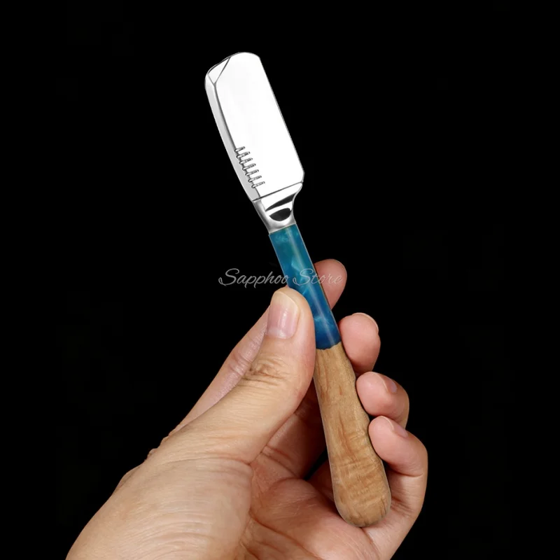 موضة مستقيم الحلاقة تصفيف الشعر اللحية الحاجب ماكينة حلاقة سبائك الزنك الإبط حلاقة سكين الرجال أداة إزالة الشعر مع 74 شفرة