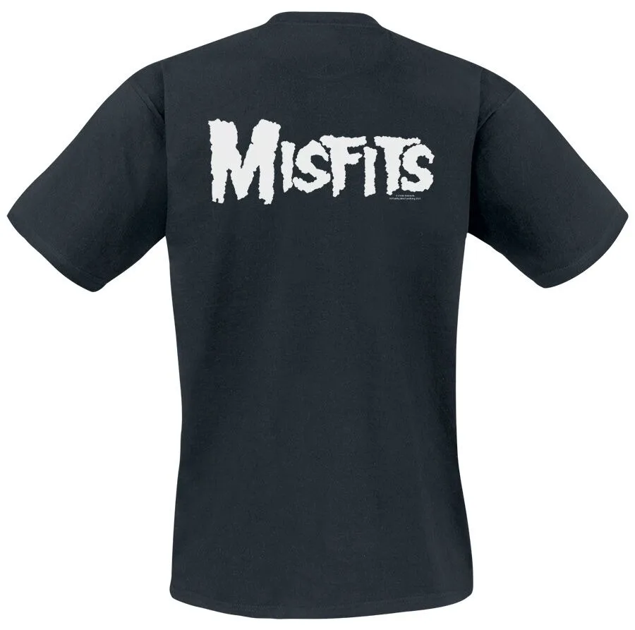 Misfits Fiend Skull T-shirt Classic Punk Band Logo Print 100% Cotton Unisex Tee Horror Rock Music Shirt