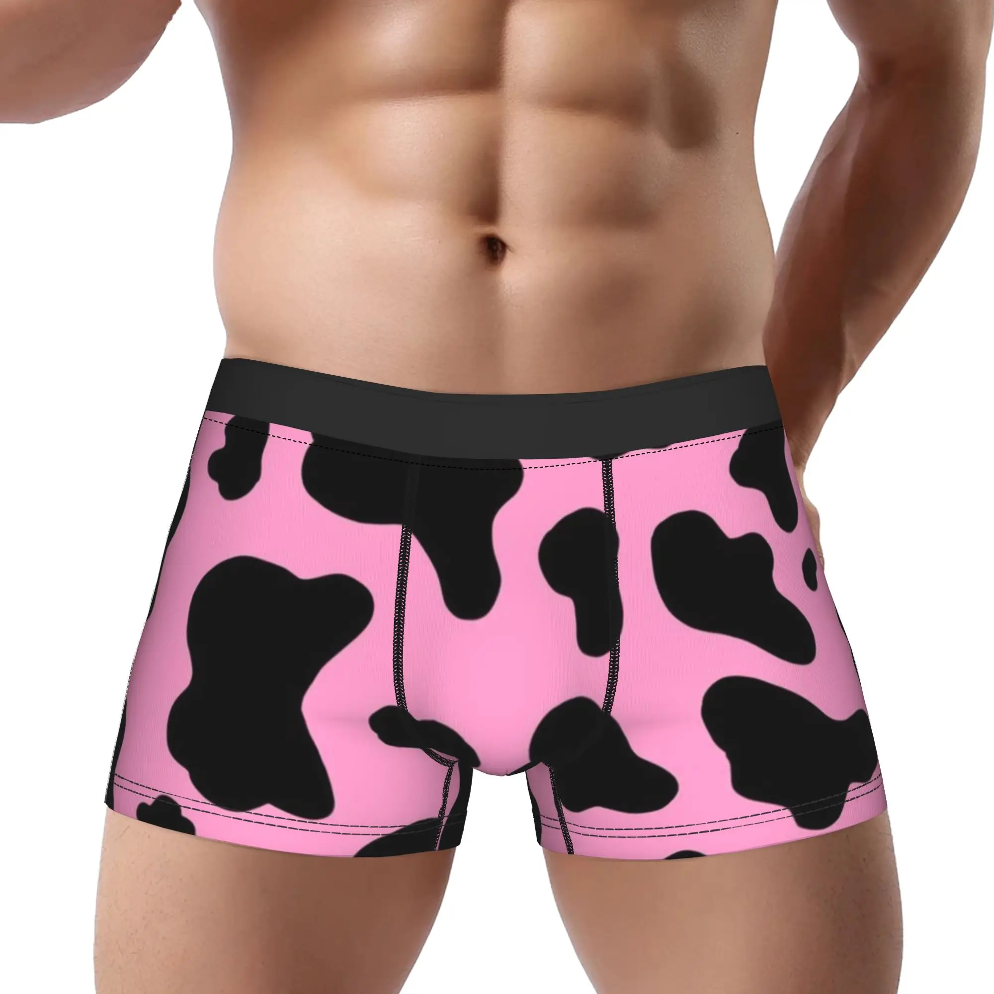 Pattern (7) Cow Print Underpants Breathbale Panties Male Underwear Ventilate Shorts Boxer Briefs