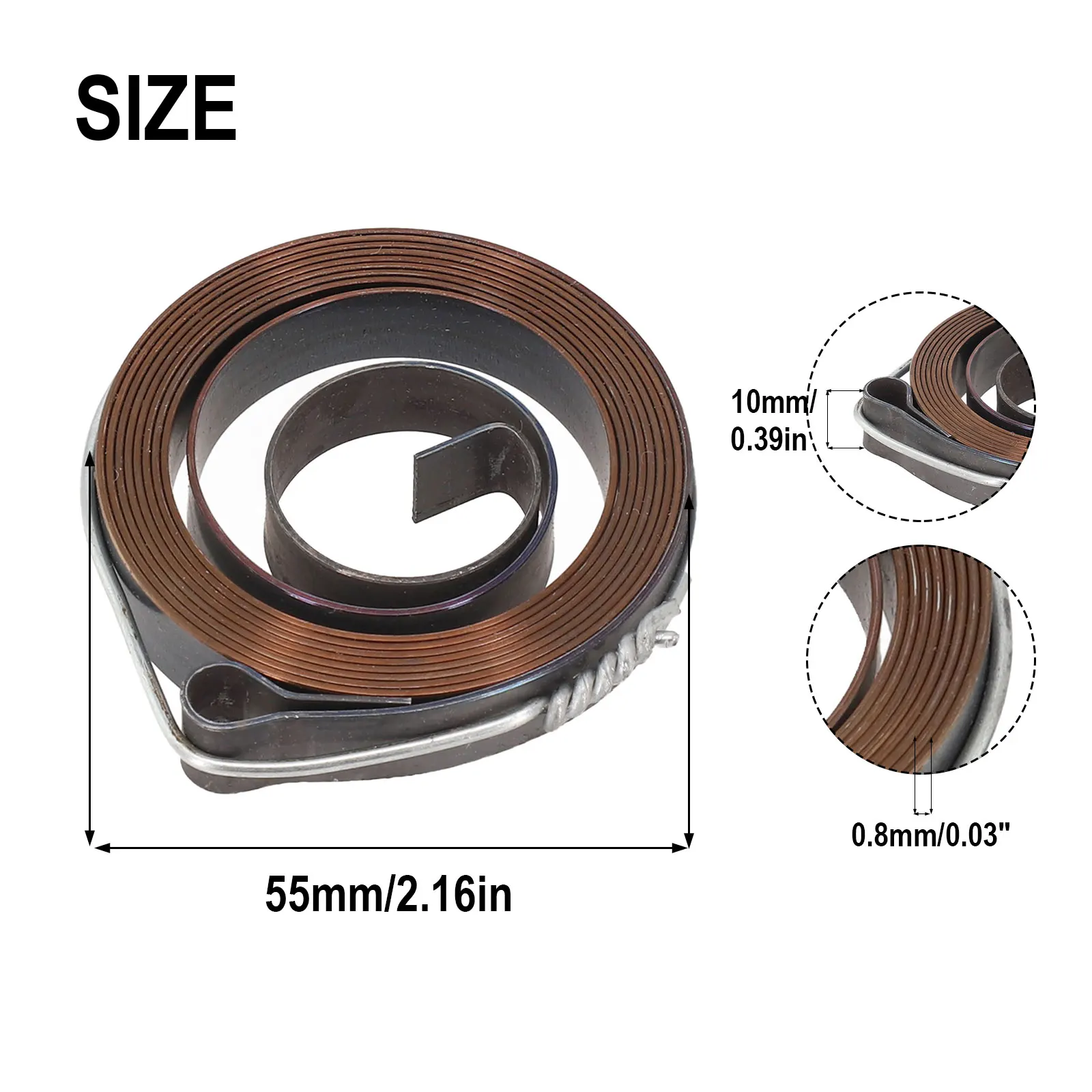 Resorte de prensa de taladro de 0,8mm, Material Land 1 piezas, 10mm de ancho, 55x55x10mm, acero de resorte (60Si2Mn), alta calidad