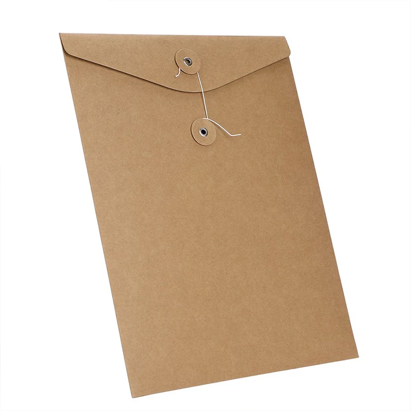 5/10/20 PCS+Stickers A4(31×23cm）Kraft File Folder Project Pockets Document Organizer  Storing Holder String Tie Closure