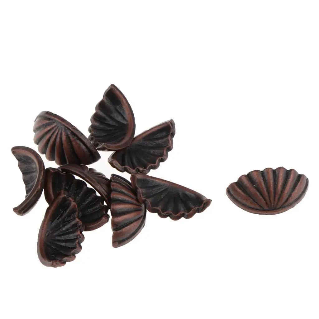 10 stuks 1/6 poppenhuis miniatuur vintage schelpvorm deur-/ladegrepen model