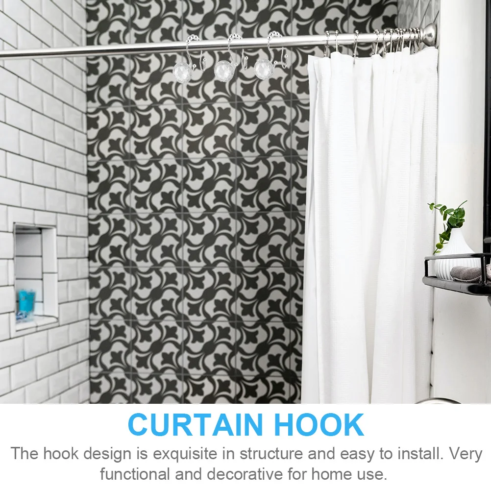 

12 Pcs Shower Curtain Hook Curtains Hooks Decorative Stainless Steel Holder Girl