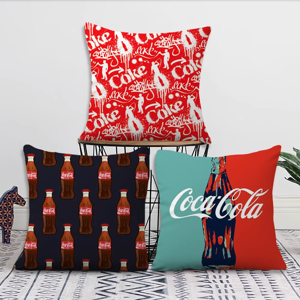 Fashion Pillow Case Sofa Living Room Bedroom Headboard Backrest Cushion Square Cushion  C-Coca-Colas Art Nap Time