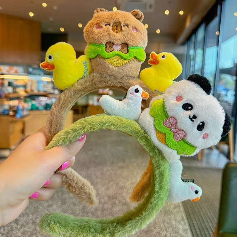 

Милая повязка на голову с изображением капибары для женщин и девочек, милые универсальные повязки для волос, изысканные забавные аксессуары для волос, подарки на день рождения