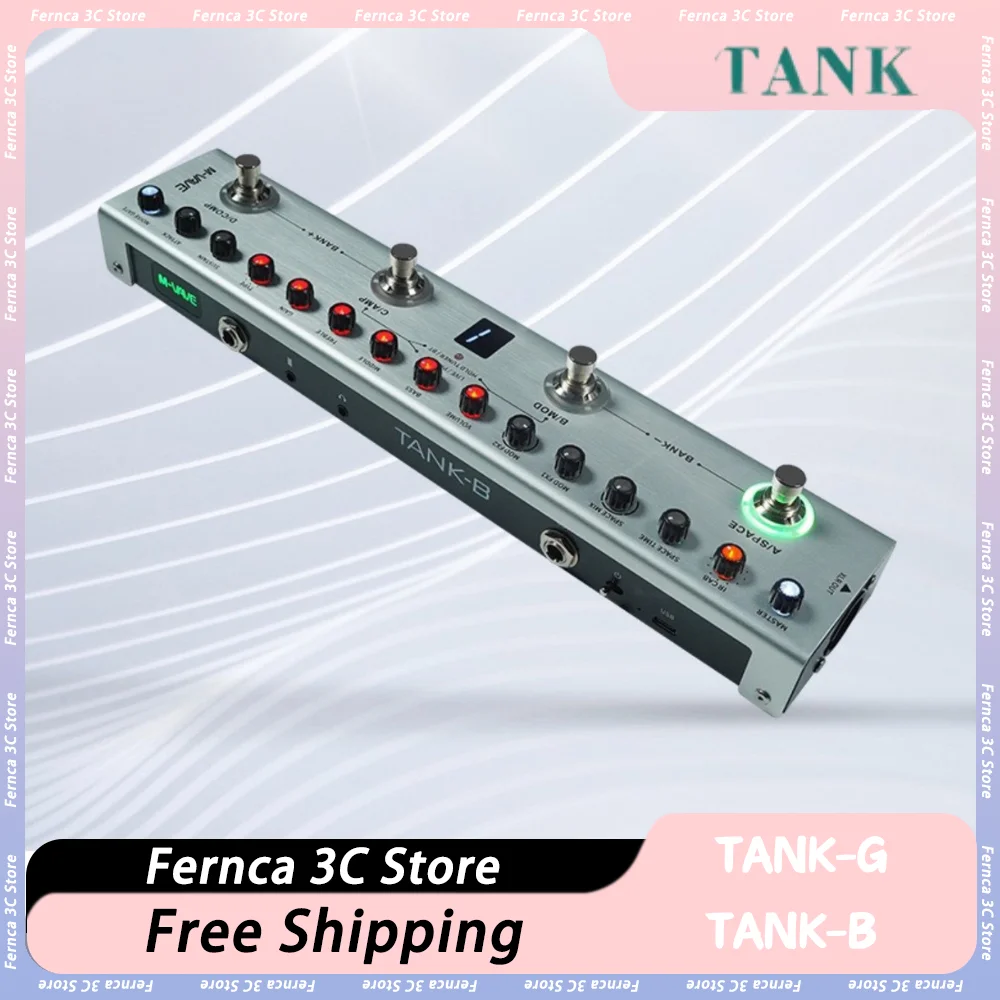 Yuimer Tank-B Tank-G Guitar Effect Multi-Effects Pedal Custom 36 Presets 9 Preamp Slots Internal Recording BASS Effect Pedals