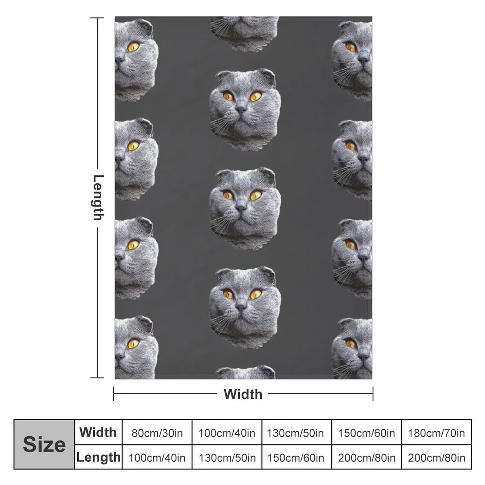 Scottish Fold Blue Beauty Throw Blanket couch cozy soft plush fuzzy picnic outdoor blanket