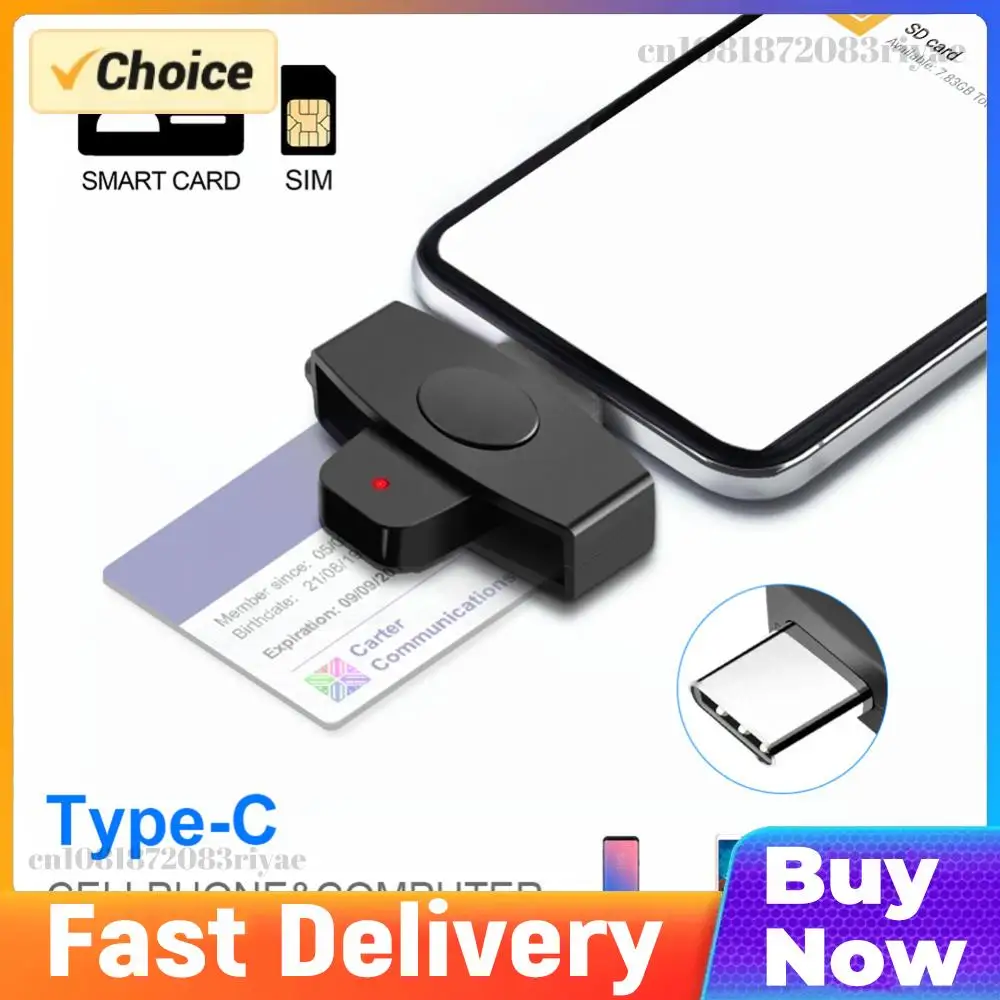 

Устройство для чтения смарт-карт Type-C, портативное устройство для чтения SIM-карт и IC-карт, аксессуары для банковских и налоговых деклараций, поддержка Windows и OS