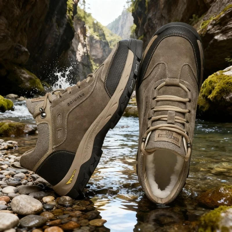 Men Leather Sneakers Luxury Brand High Quality Non-slip Warm Cotton Shoes Winter Outdoor Male Fur Work Tooling Shoes