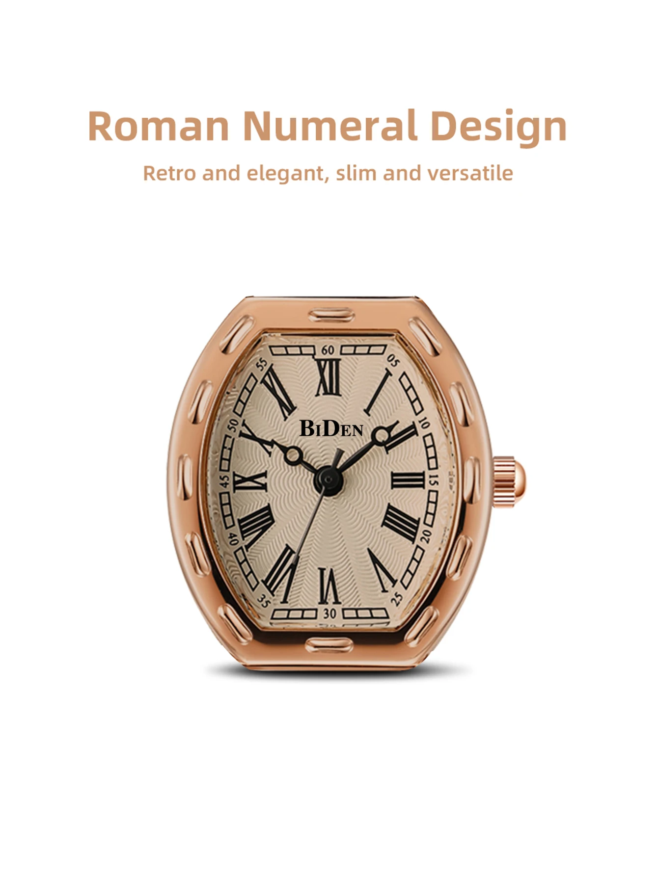 BIDEN fashion simple women's quartz watch Casual Retro Style Roman Scale Belt Quartz Movement Watch