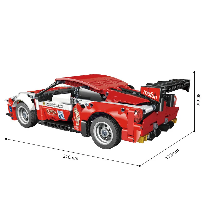 Técnicos Horse Racing Car Building Blocks, Modelo Pull Back Vehicle, Rally Racing, Steam Brick Toy, Super Sport, 488 GT3 EVO, 2020, Italia