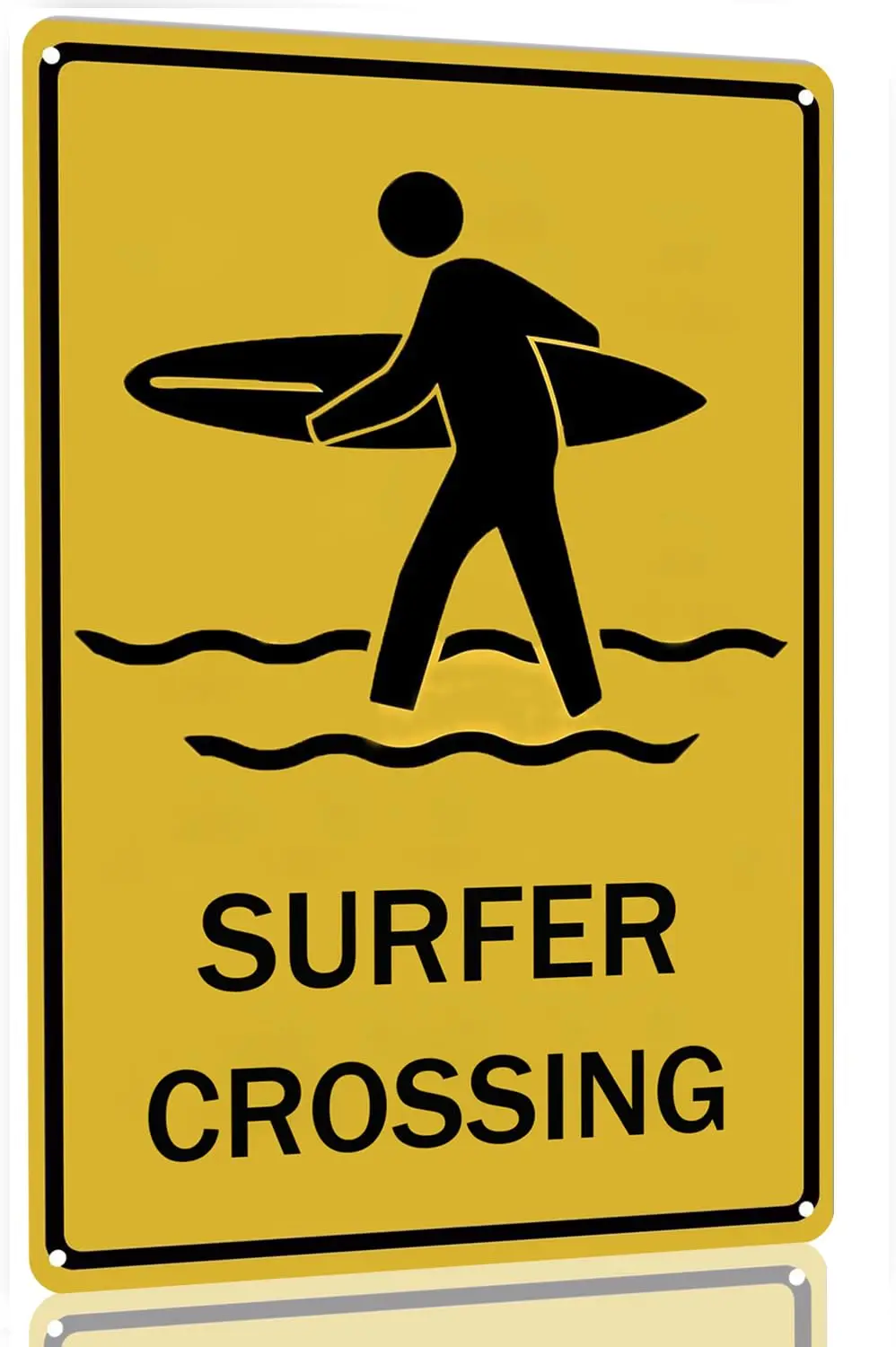 Surfer Crossing Tin Sign Beach Room Decor Aesthetic Beachy Surfboard Wall Decor Beach Sign Surf Room Decor Surfer Girl Room Deco