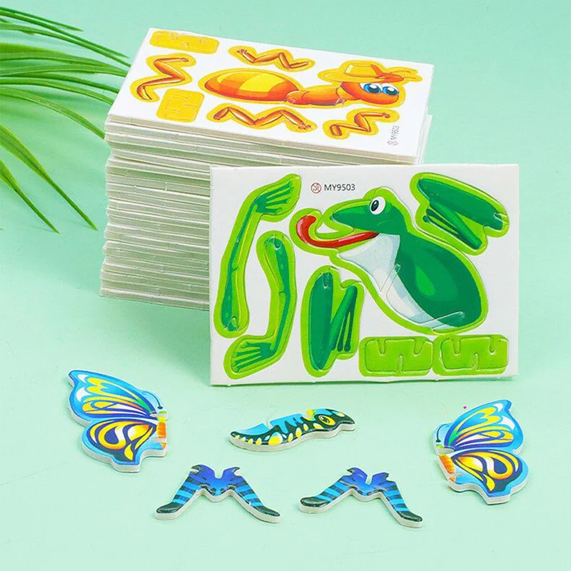 10/20pcs Creative Insects Three-dimensional Puzzles Kids Children's Ant Butterfly Early Educational Toys Puzzle Card Games Gifts