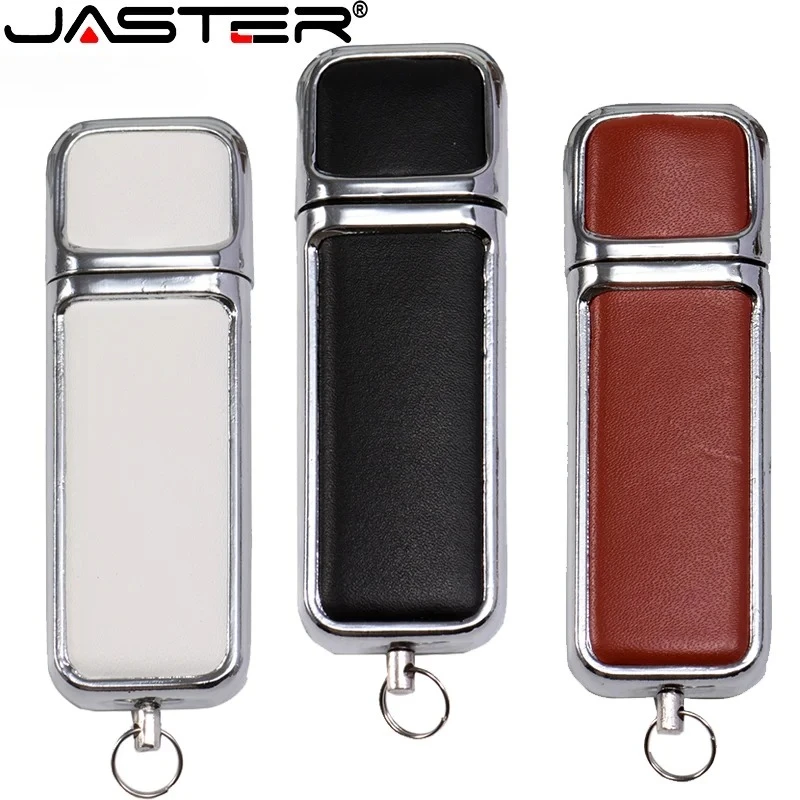 

JASTER Бесплатный индивидуальный логотип USB 2.0 флэш-накопитель 128 ГБ черный кожаный флэш-накопитель 16 ГБ 32 ГБ белый красный флэш-накопитель 64 ГБ свадебный подарок 64 Г