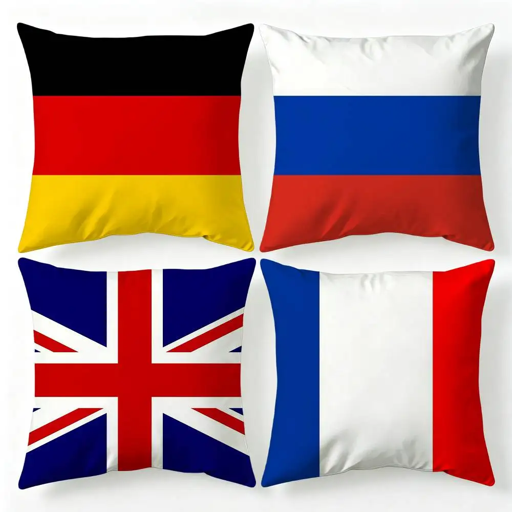 Global World Countries Flags Pillow Cover Sofa Cushion Cover Home Room Decoration Children Gift