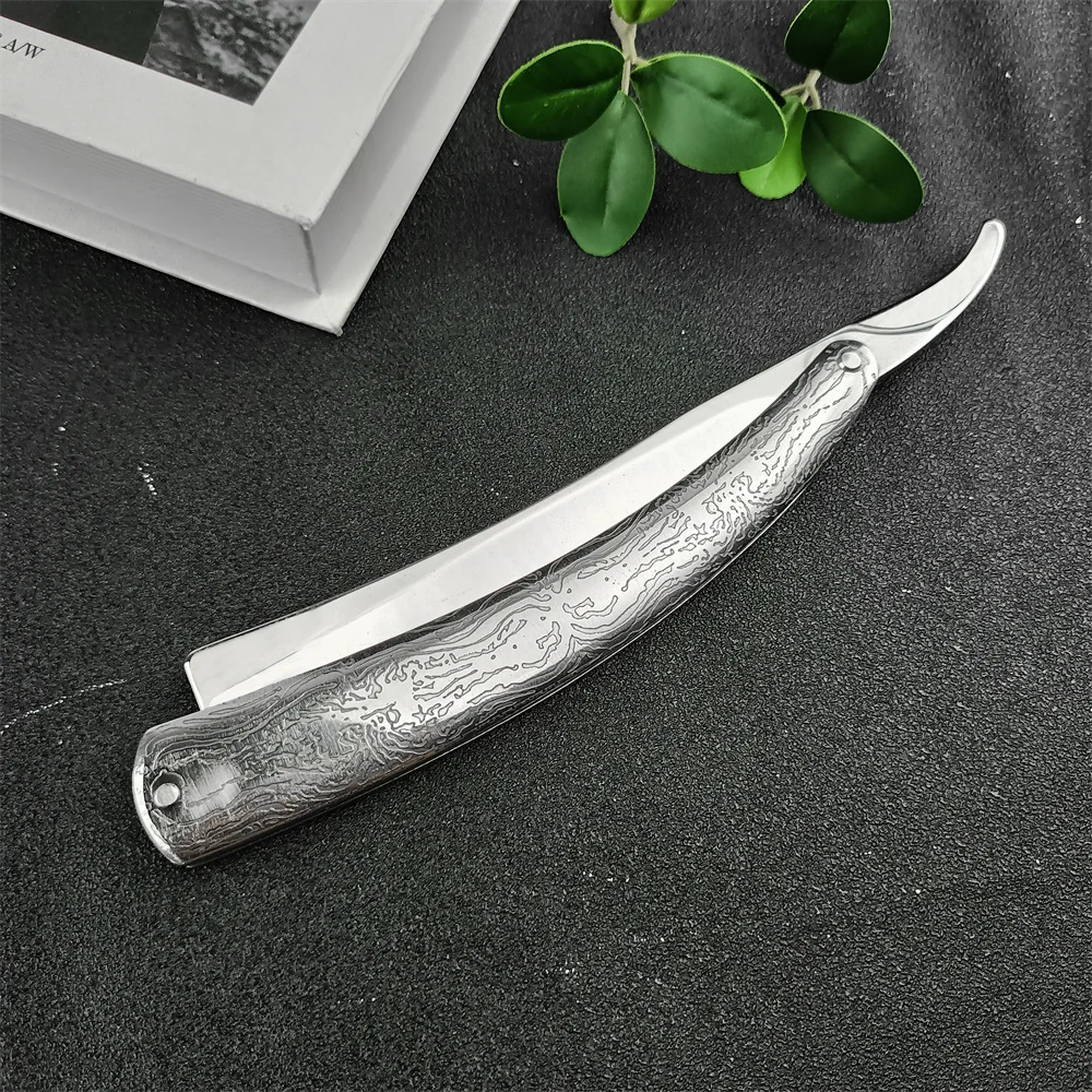 سكين ماكينة حلاقة احترافية قابلة للطي - ماكينة حلاقة بحافة مستقيمة ماكينة حلاقة فاخرة من الفولاذ المقاوم للصدأ للاستخدام المنزلي للرجال #3