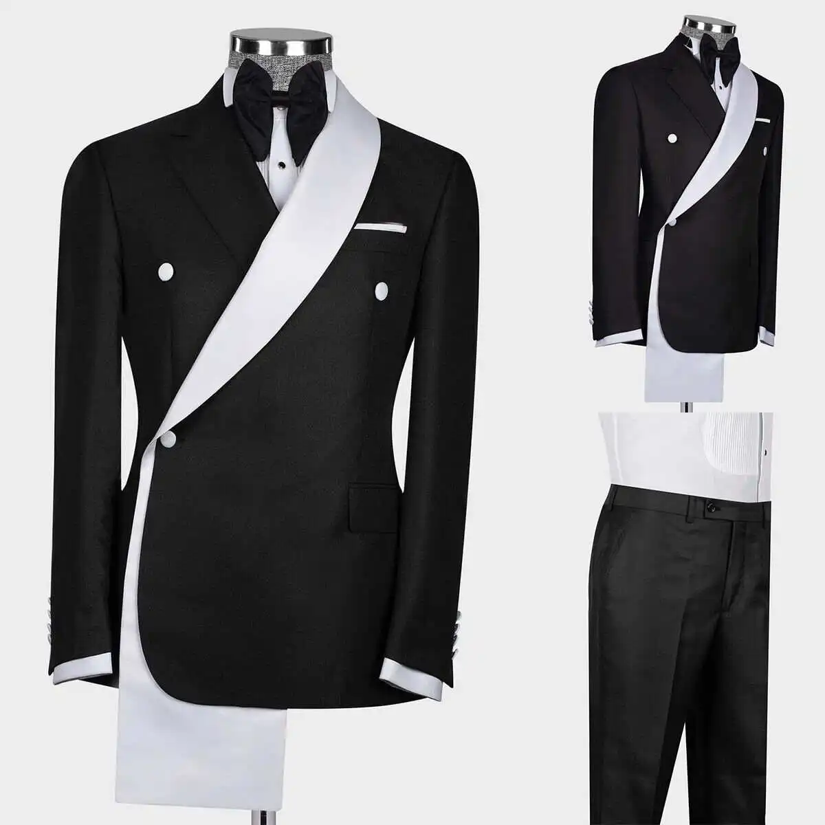 

Men Suit Peaked Lapel Mix Colors Groom Wear Wedding Suits Formal Occasion 2 Pieces Jacket Pant MZ8