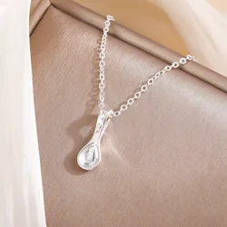 Uini-Tail hot new 925 Tibetan silver love spoon necklace gift to eat goods short necklace mini cute fashion flow high quality