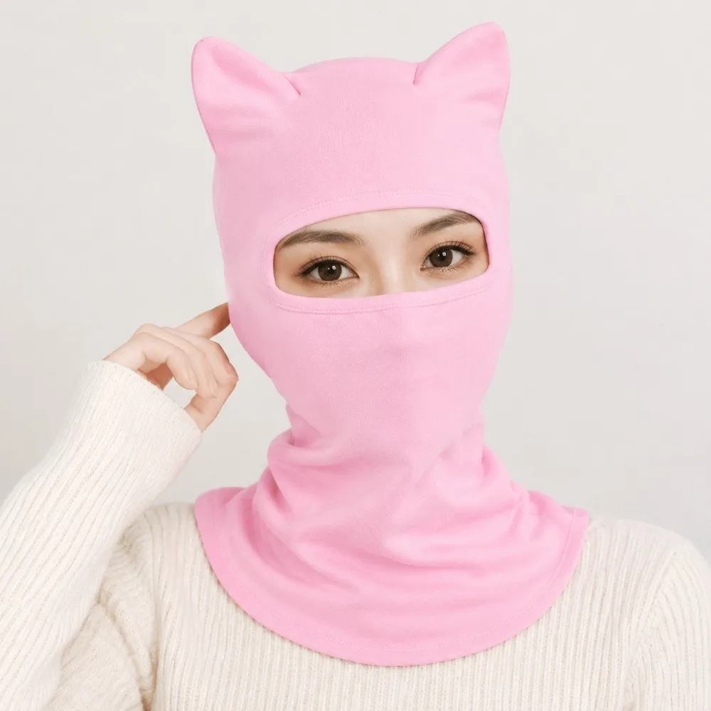 Gift Polyester Fiber Cat Ear Face Mask Sun Protector Windproof Balaclava Hat Breathable Quick Dry Sunscreen Masque Cycling