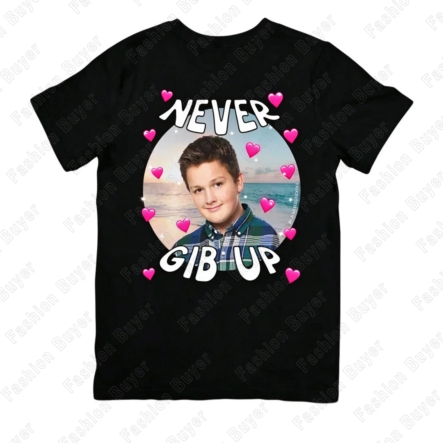 Humor Funny Never Gib Up Joke Print T-Shirt Unisex Crew Neck Short-sleeved Retro Street Y2K Casual Fashion Tops Clothing Tees