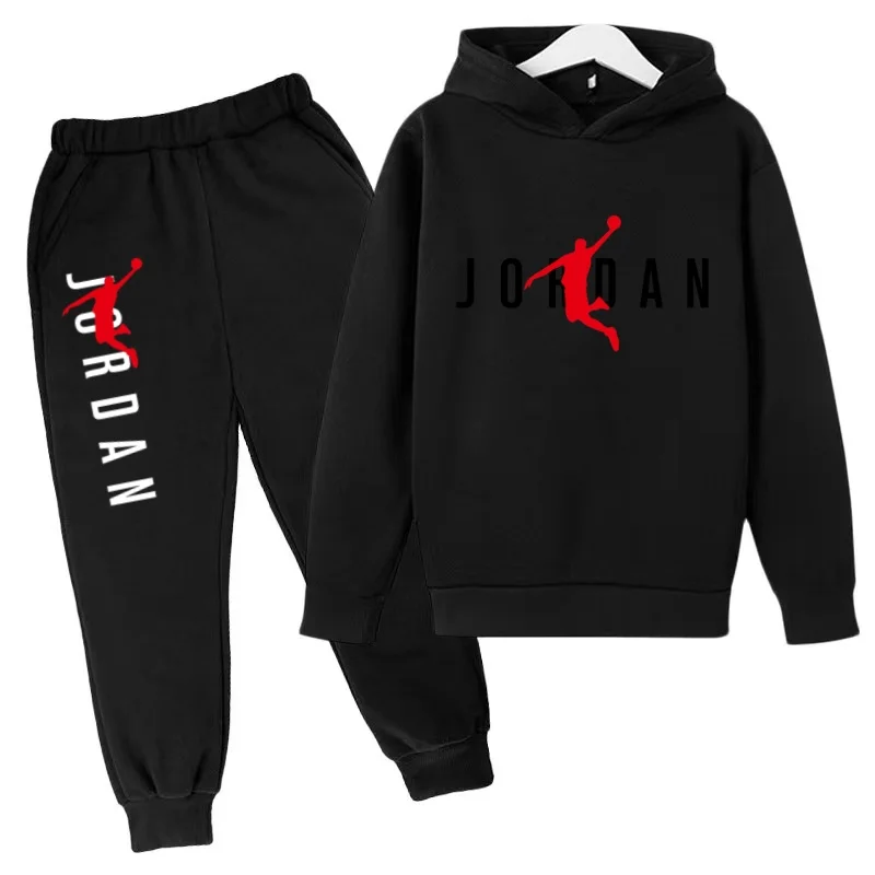 Kids Hoodie Fitness Running Clothes Sweatshirt+Pants Boy Girl Toddler 3-12Years Daily Routine Casual Top Sports Fashion Coat Set