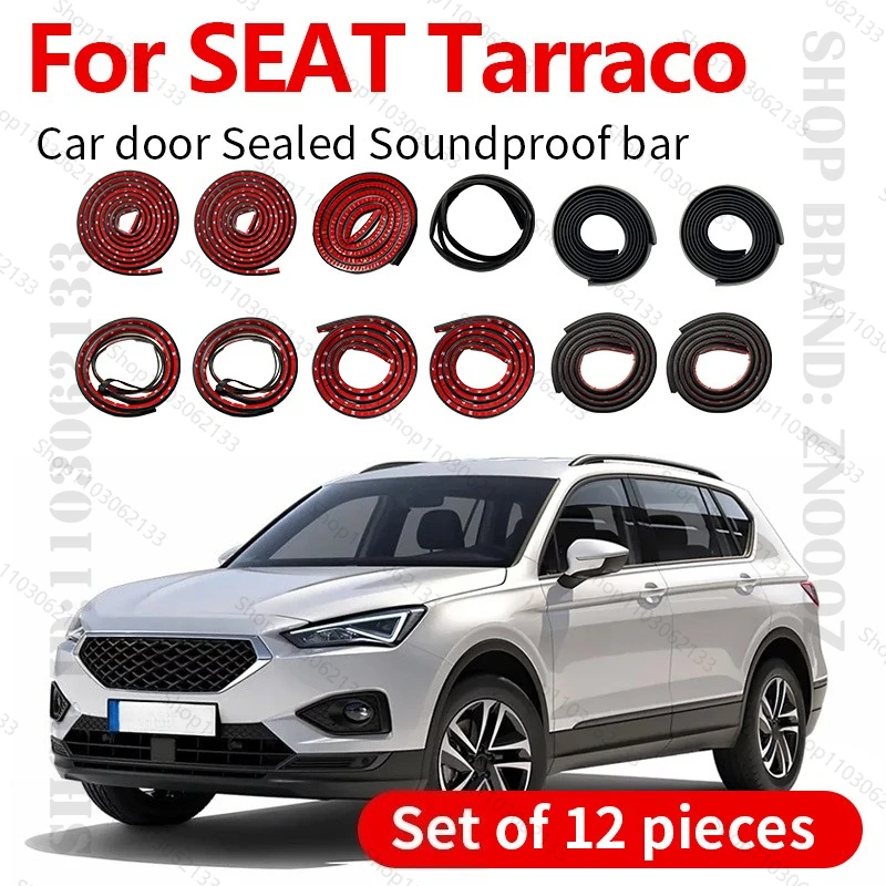 

For 2018-2025 SEAT Tarraco Car Door Seal Strip Rubber Double Layer Sealing Protector Soundproof Strip Dustproof Seal Strip 12PCS