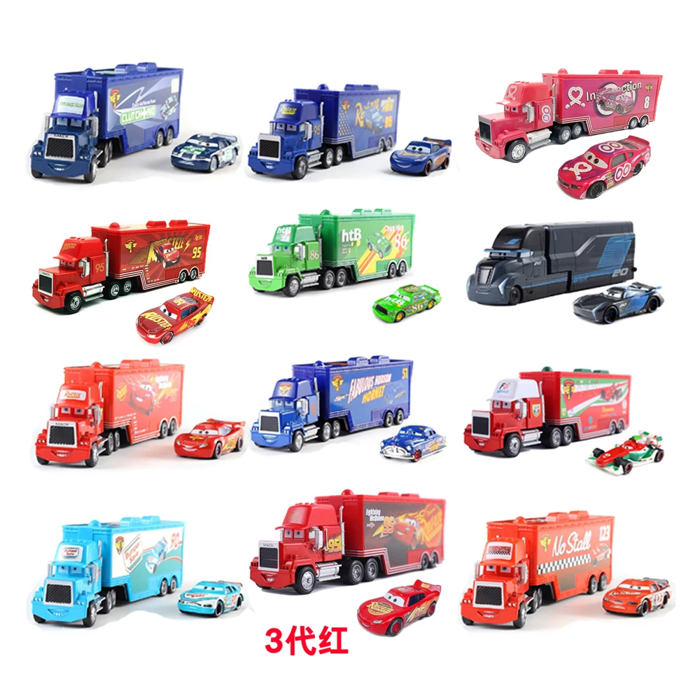 Truck Lightning McQueen Storm Jackson F1 Racing Toys 1:55 Die Cast Model Cars Truck With Cars Child Toys Birthday Gifts