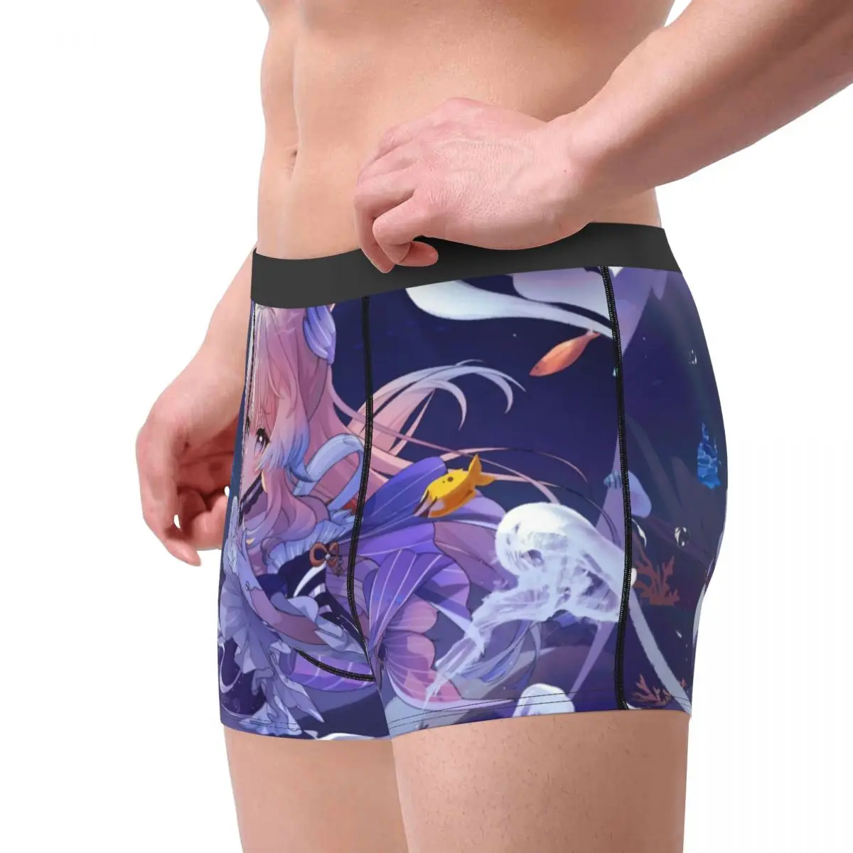 Fashion Boxer Sangonomiya Kokomi Shorts Panties Men Underwear Genshin Impact Anime Breathable Underpants for Homme S-XXL