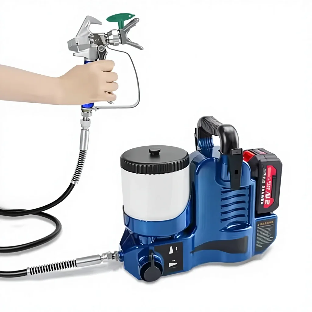 2025 Portable21V Battery-Powered High-Pressure Electric Airless Paint Sprayer Gun Brushless Motor 2500PSI 1200ML Cup Capacity