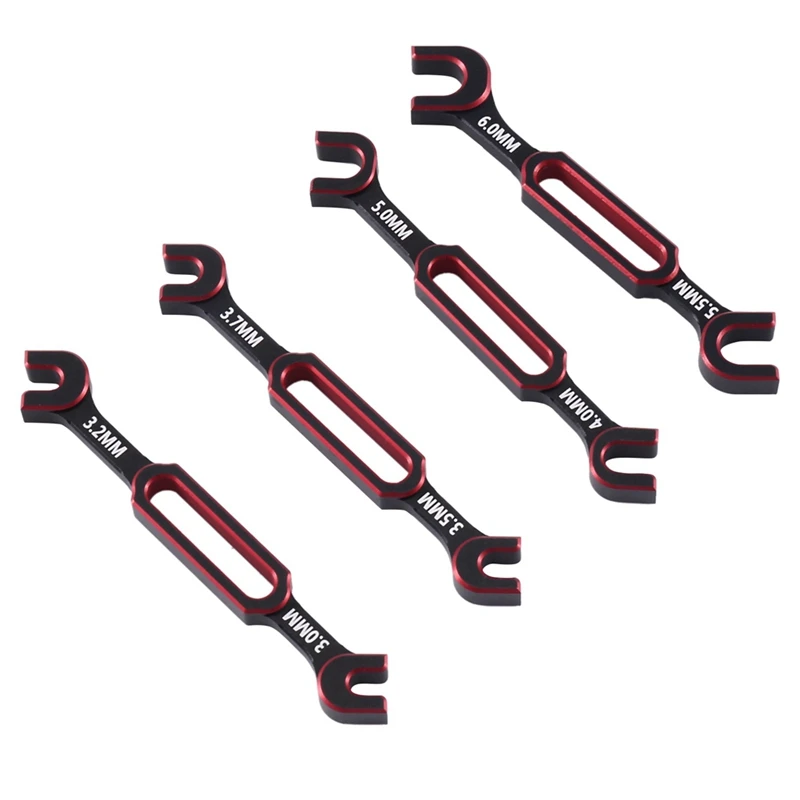 4Pcs Wrench 3-3.2 3.5-3.7 4-5 5.5-6Mm Double End Universal Spanner Turnbuckle Wrench For RC Car Traxxas Axial SCX10