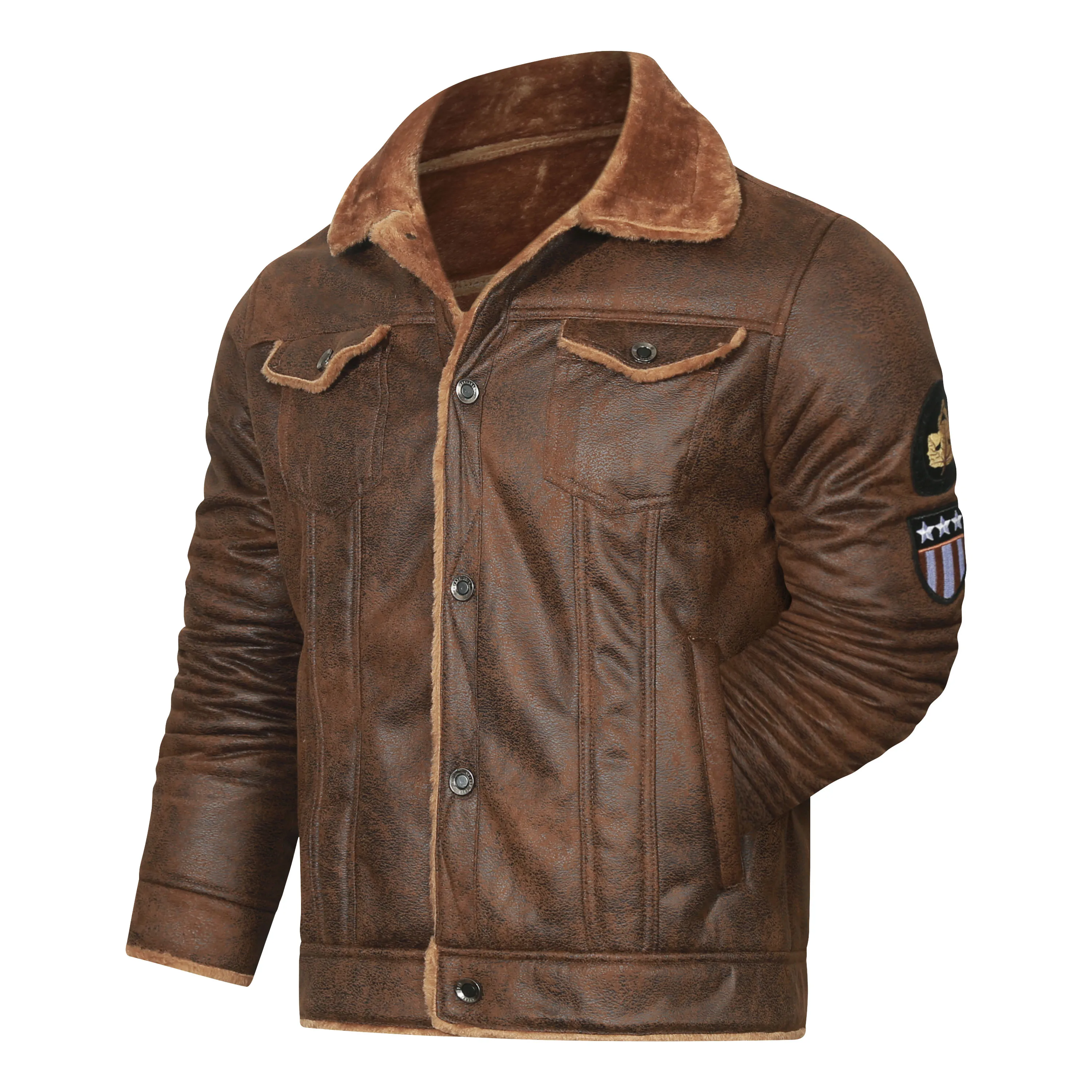 

Новинка 2025 года, высококачественные кожаные куртки, деловая куртка-бомбер из натуральной кожи, плотный флис, армейские тактические пальто, куртки, одежда