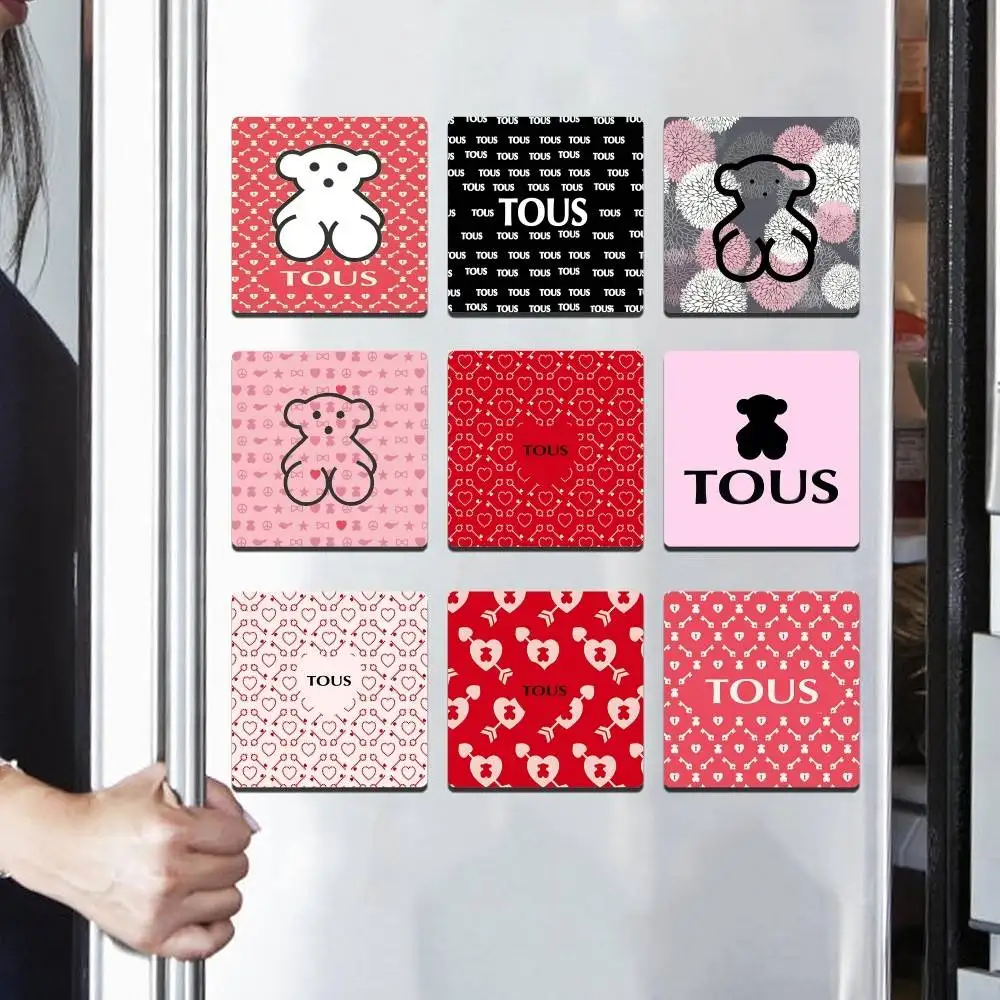 Imán para nevera de oso de T-TOUSes, foto personalizada para oficina, familia, cocina, refrigerador, regalo para amigos, decoración navideña