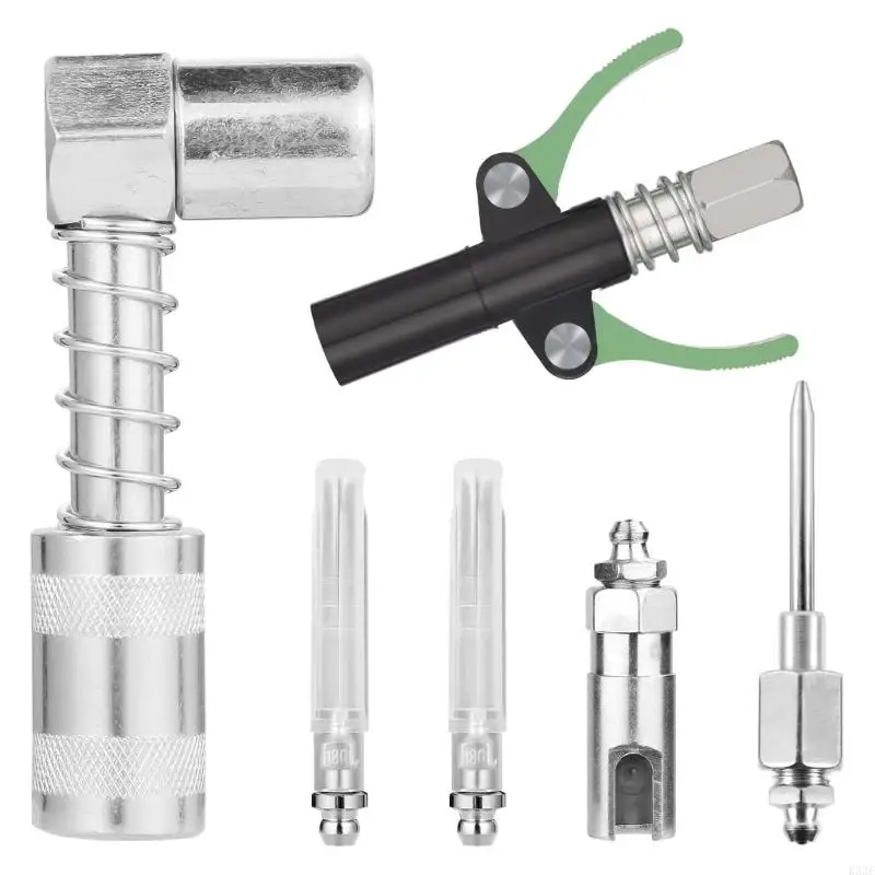 

2025 New Industrial Grease Guns Nozzle Set Precise Coupler For Tight Space Lubrication