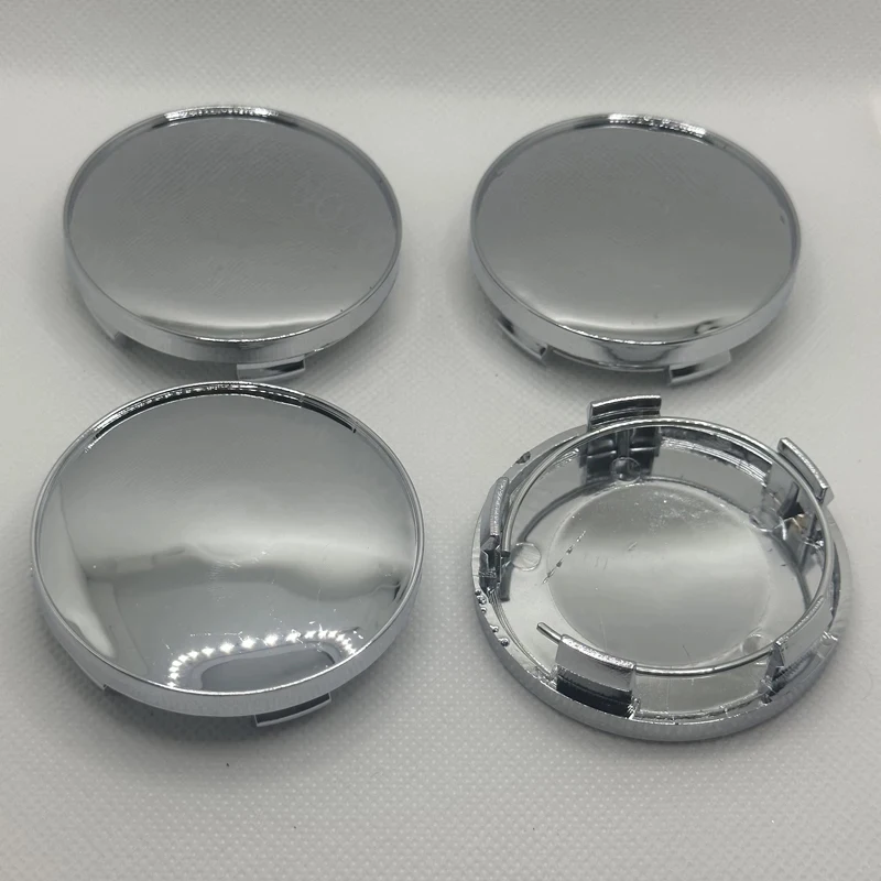 4Pcs/Set 58mm Car Wheel Center Caps Car Rim Hubcap Cover Black Silver ABS Hubcap Dust-proof Covers Car Modification Accessories