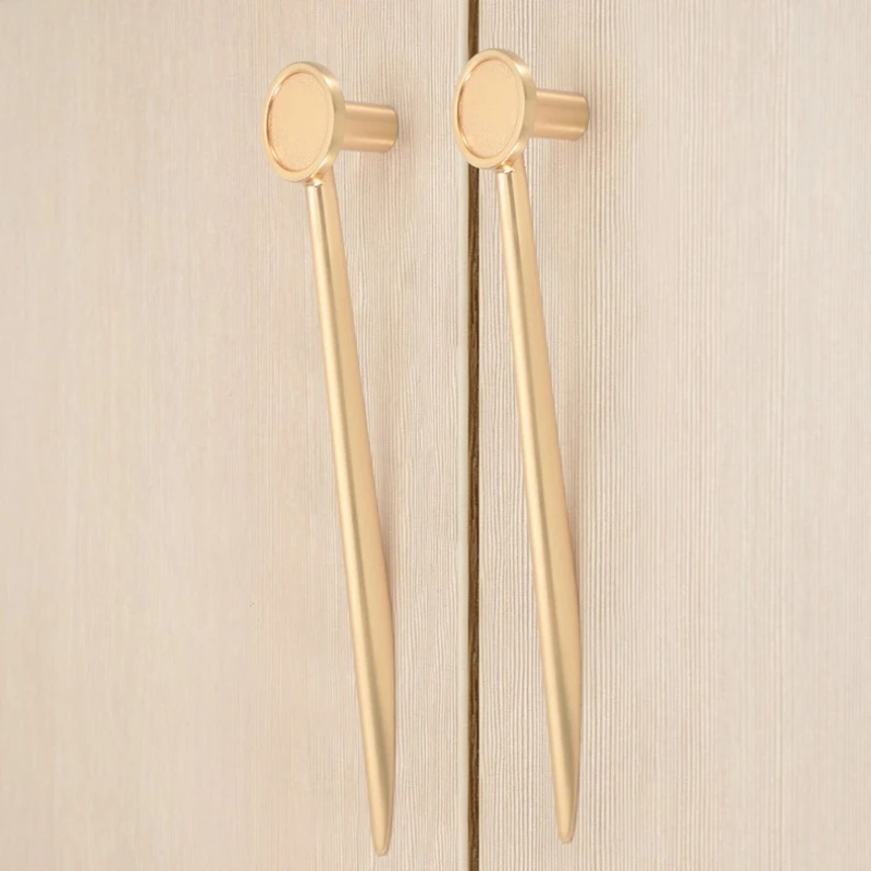 سبائك الزنك مقابض خزانة المطبخ مقبض الأثاث الرمادي درج يسحب الأجهزة الإبداعية بروش مقابض الأبواب الذهبية #5