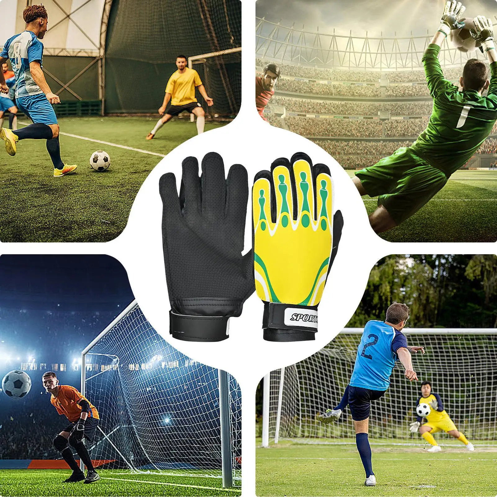 Torwarthandschuhe für Kinder, 1 Paar Jugend-Fußballhandschuhe, Torwart, verstellbar, Fußball, Sportspieler, Trainingszubehör für die Schule