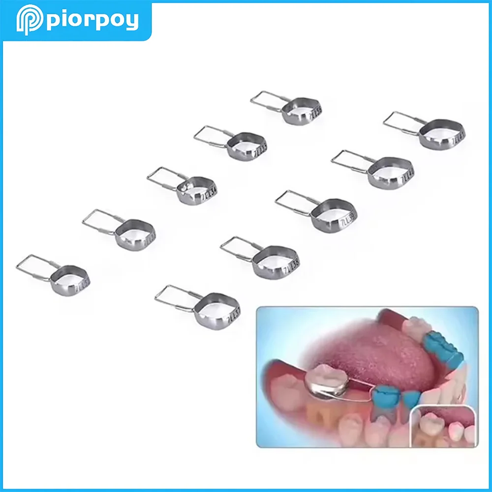PIORPOY 40Pcs Dental Space Maintainer Preformed 2nd 32#-41# Orthodontic Braces Molar Space Maintainer Gap Retainer Braces Bands