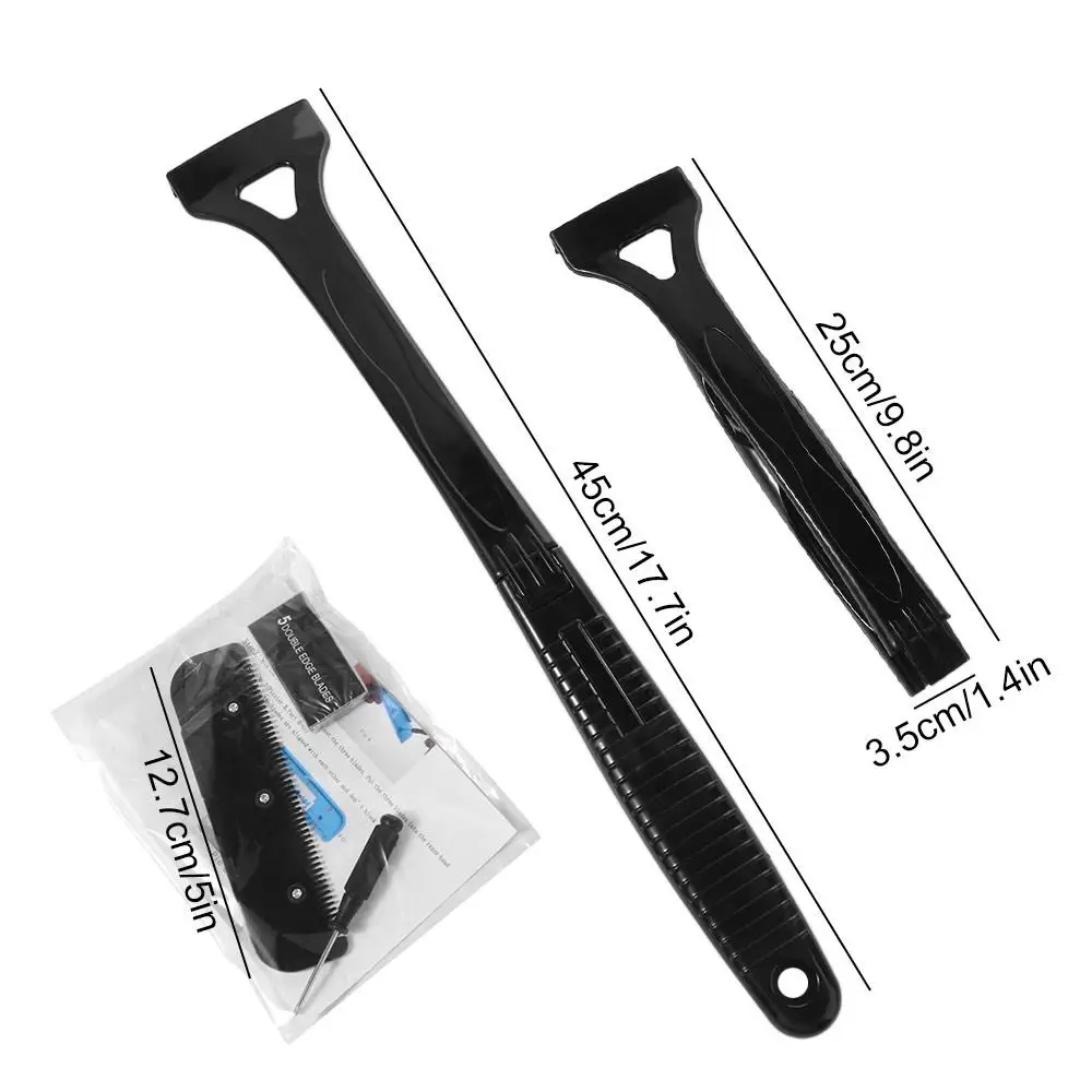 Folding Men Back Shaver Long Handle Replaceable Blades Leg Razor Manual Wet or Dry Brushing Back Hair Trimmer Limited Mobility