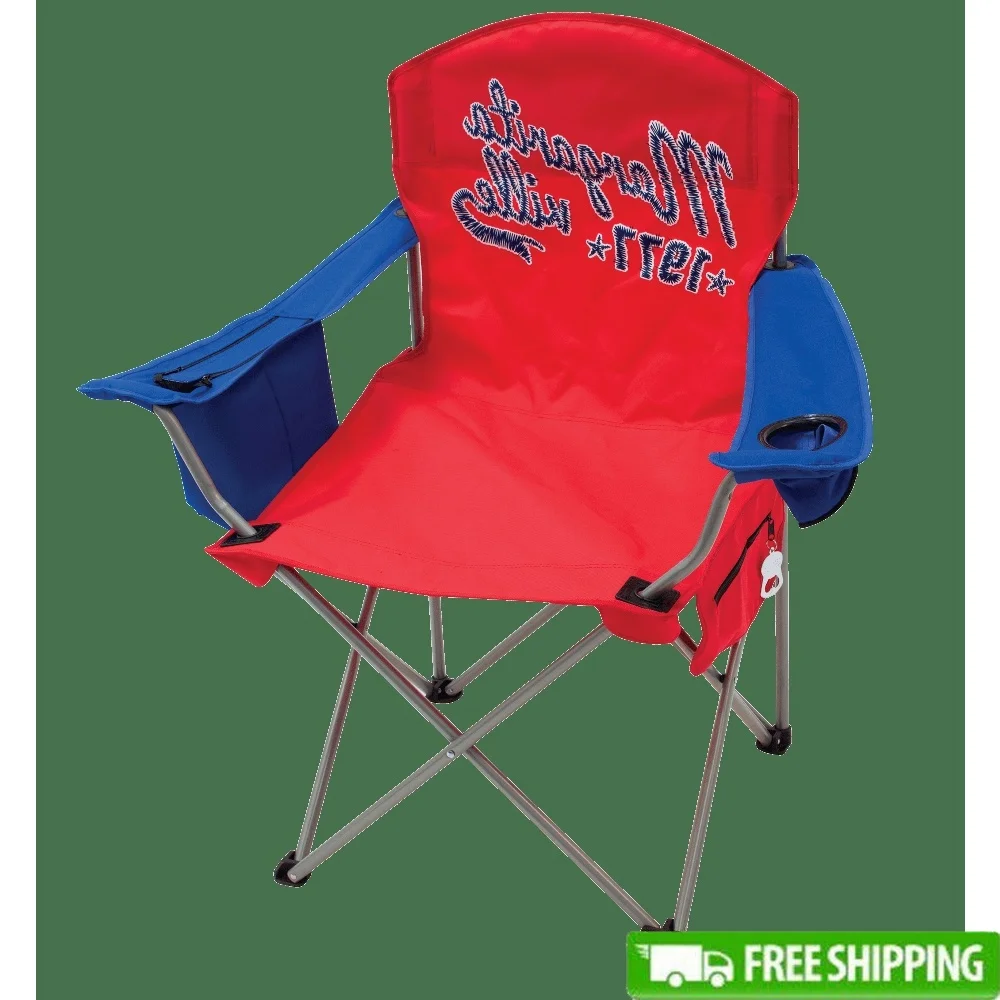 

Camping Chair with Beverage Holder Soft Cooler Lightweight Steel Frame Stain Resistant Easy Clean Portable Carry Bag 250lbs