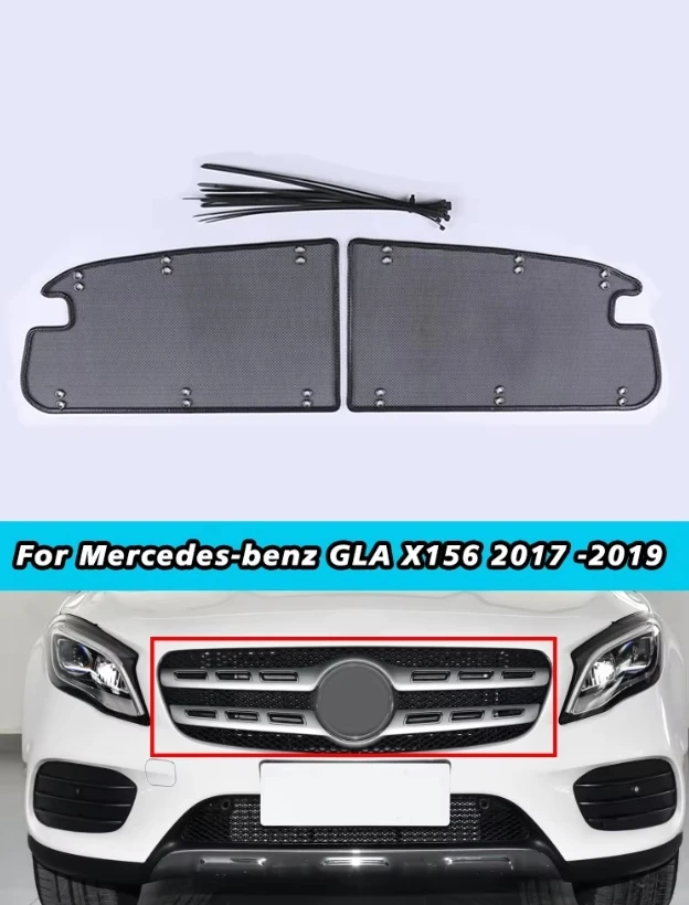 

For Mercedes-Benz GLA X156 2017 -2019 Accessories Front Grille Insect Net Screening Insert Mesh Decoration Covers Car Styling