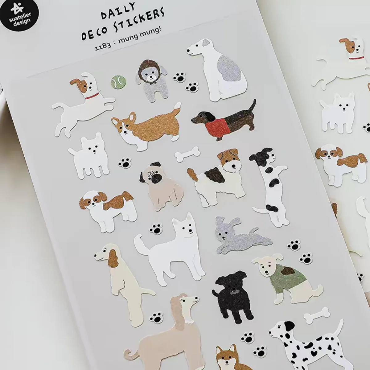 Korean Import Suatelier Happy Dogs Mung Family Stickers Scrapbooking Diy Diary Stationery Sticker Cute Decor School Sticker 1183