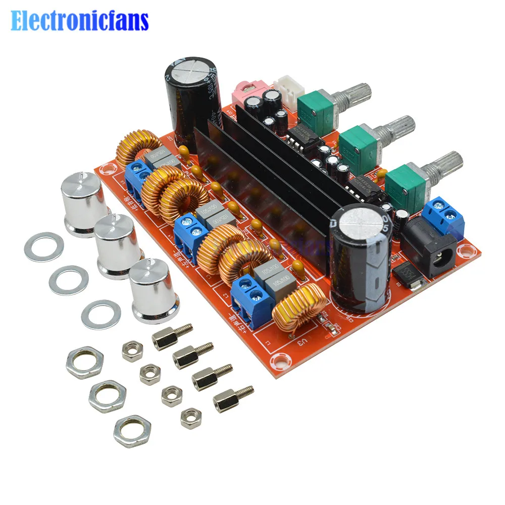 TPA3116D2 50W *2 +100W 2.1 Channel (Left/Right/Subwoofer) Power Amplifier Board Digital Stereo Audio Module 12-24V DC Top Sound