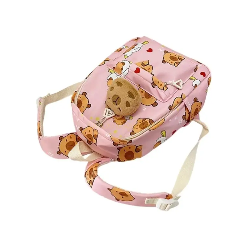 X90D Leichtes Kinder -Rucksack mit lustigen Capybara -Cartoon -Schultasche für Kind